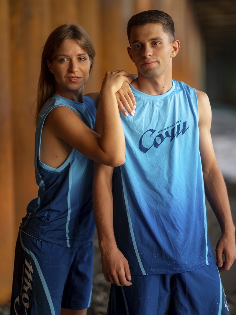 Майка пляжная голубая