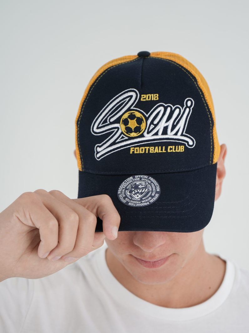 Бейсболка сине-оранжевая