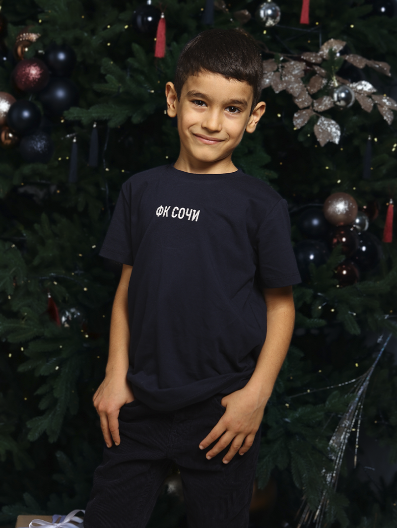Футболка детская с вышивкой ФК "Сочи" темно-синяя