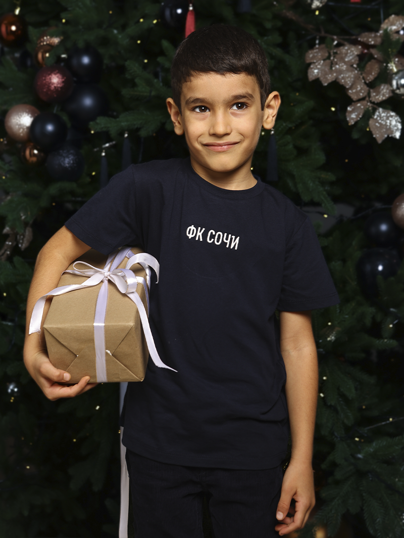 Футболка детская с вышивкой ФК "Сочи" темно-синяя