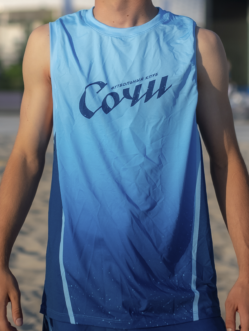 Майка пляжная голубая