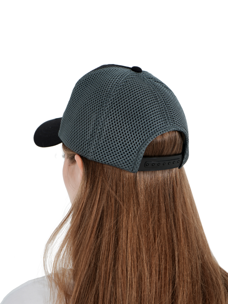 Бейсболка черно-серая с сеткой Ж