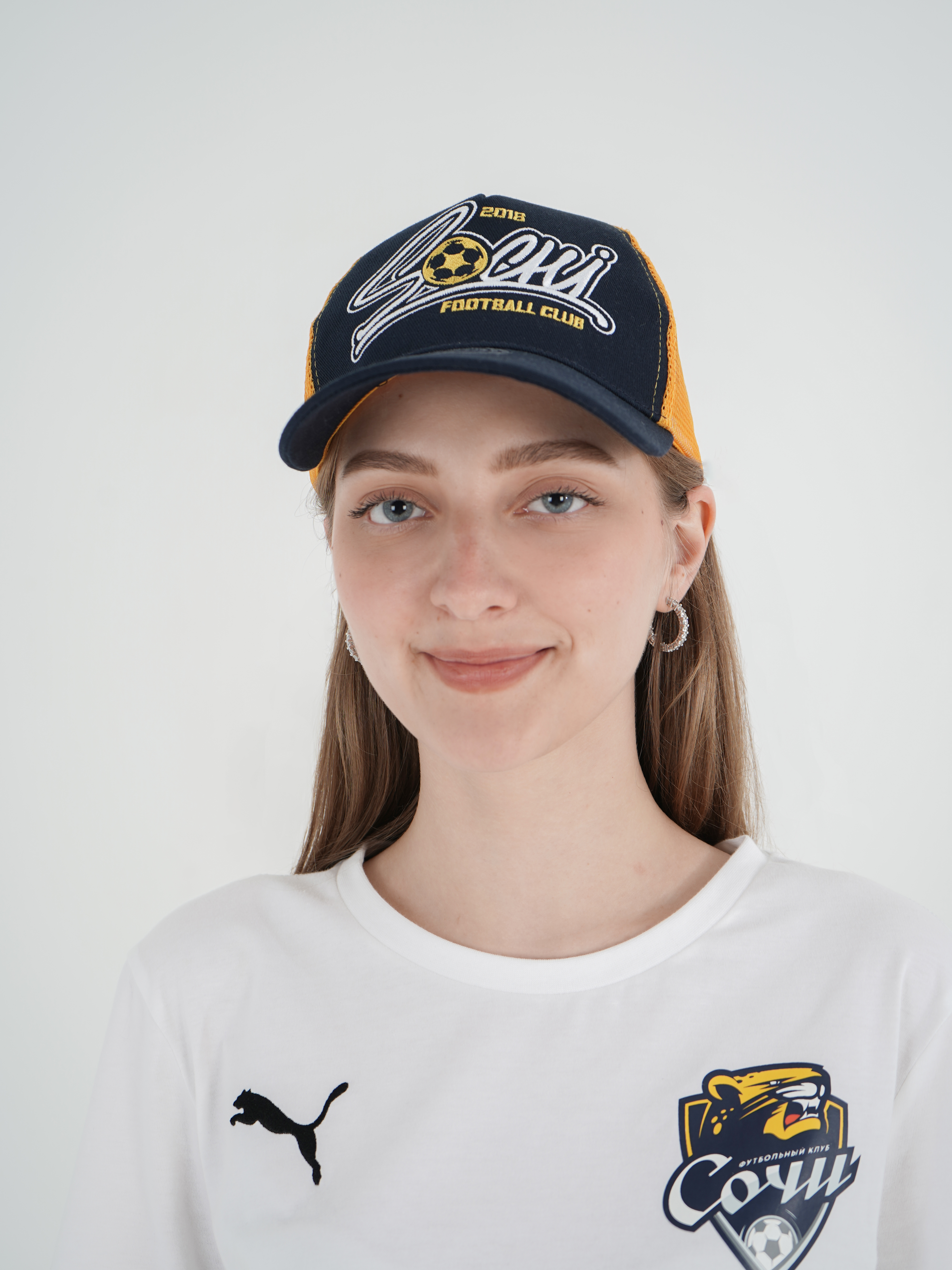 Бейсболка сине-оранжевая Ж