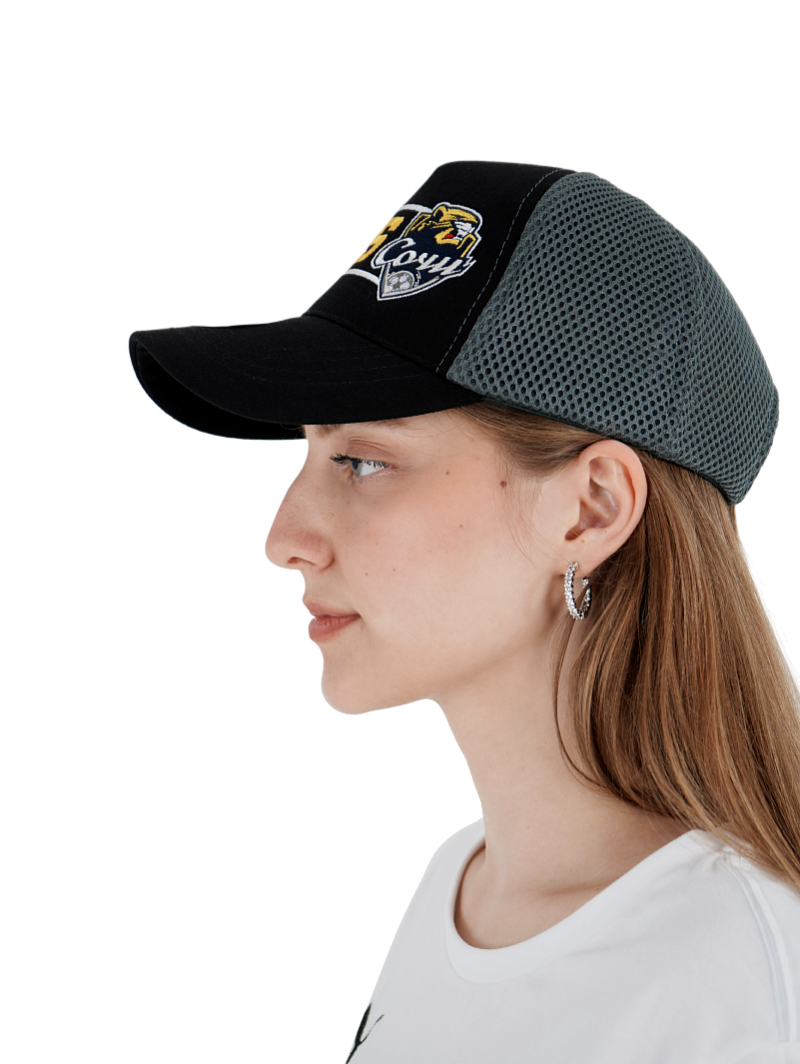 Бейсболка черно-серая с сеткой Ж