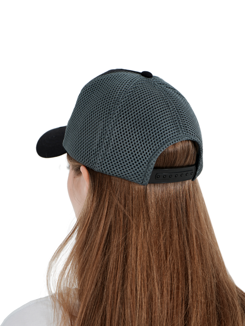 Бейсболка черно-серая с сеткой Ж