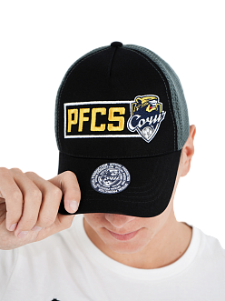 Бейсболка черно-серая с сеткой